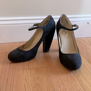 Black Buckle Pumps, Size 8
